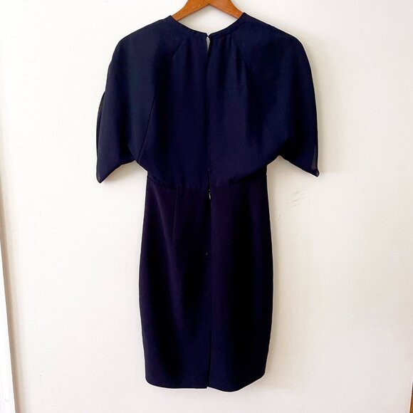 Reiss Lyon V-neck Dress in Navy Blue, Size 4 - Picture 3 of 7